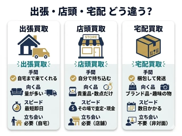 広島の出張買取とは?店頭・宅配と何が違うか