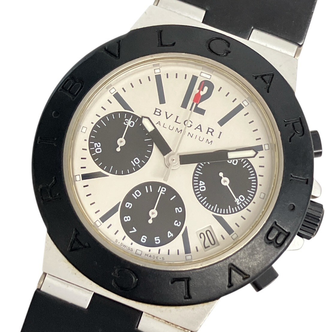 BVLGARI ブルガリ アルミニウム AC 38 TA クロノグラフ メンズ腕時計