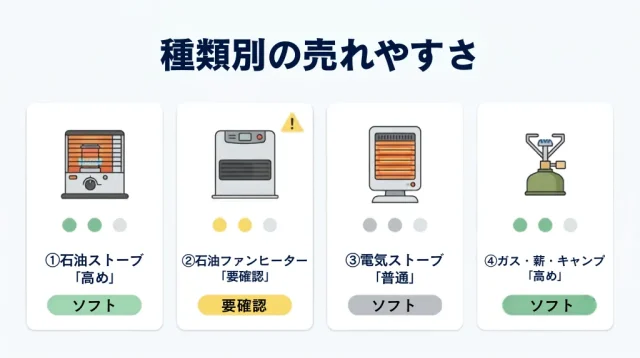 種類別に見る「売れやすさ」と査定で見られるポイント