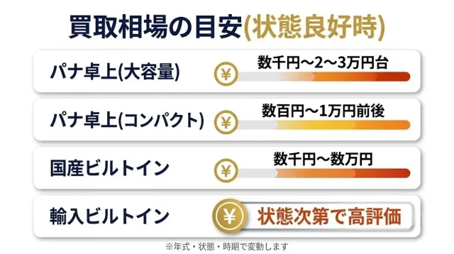 食洗機の買取相場の目安