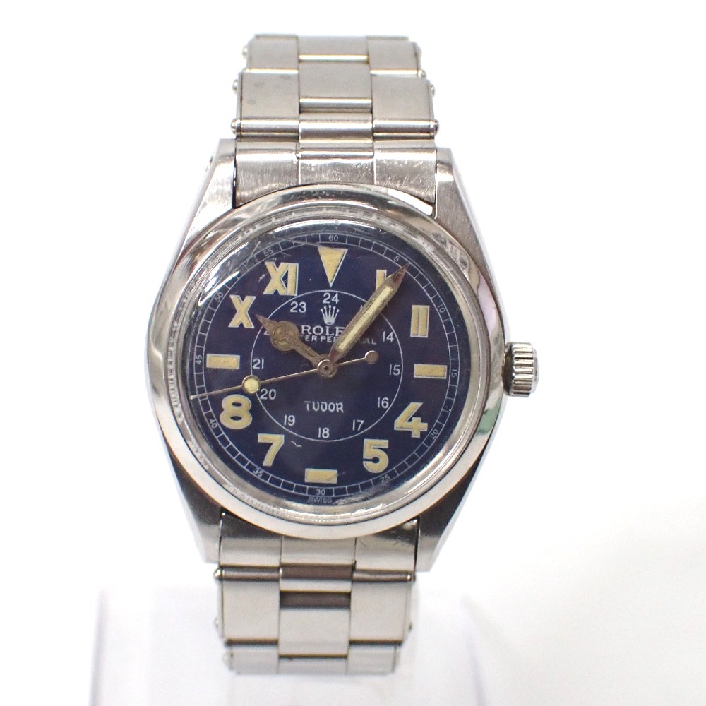 TUDOR チューダー 自動巻き アンティーク腕時計 ロレックスWネーム 青文字盤