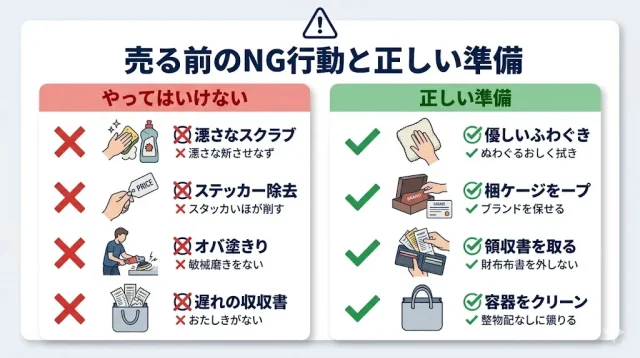 査定額が下がる特徴と、売る前にやってはいけないこと