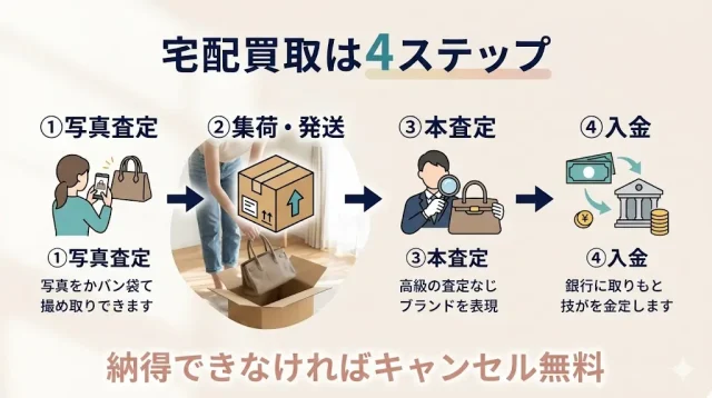 はじめての宅配買取：写真査定→集荷→入金の流れ