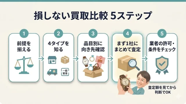 損しない買取比較 5ステップ
