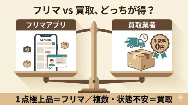 メルカリと買取業者、自分の場合どちらがいいのかわかる画像