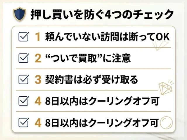 押し買いを防ぐ4つのチェック