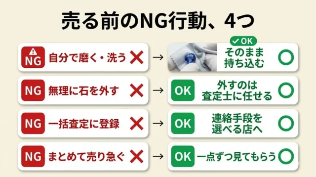 売る前のNG行動、4つ