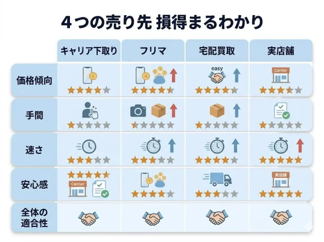 4つの売り先 損得まるわかり