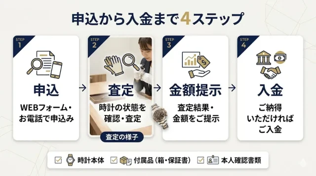 申込から入金まで4ステップ