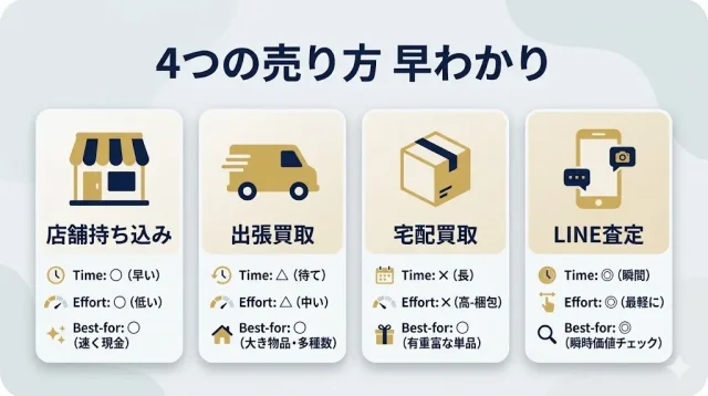 広島で使えるブランド買取の4つの売り方と向き不向き