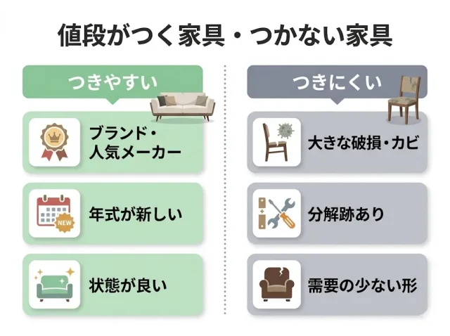 値段がつく家具・つかない家具