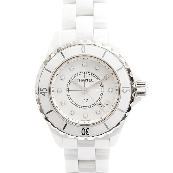 CHANEL シャネル J12 12Pダイヤ レディース腕時計 ホワイト文字盤