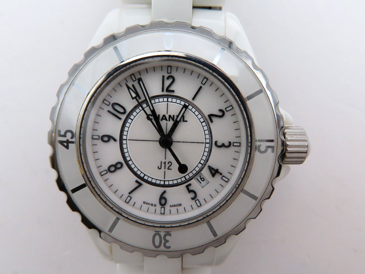 CHANEL J12 SS ホワイト文字盤 ボーイズ腕時計
