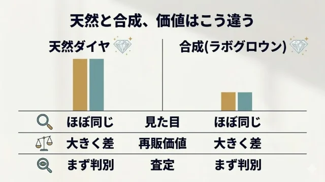 天然ダイヤと合成(ラボグロウン)で査定はこう変わる