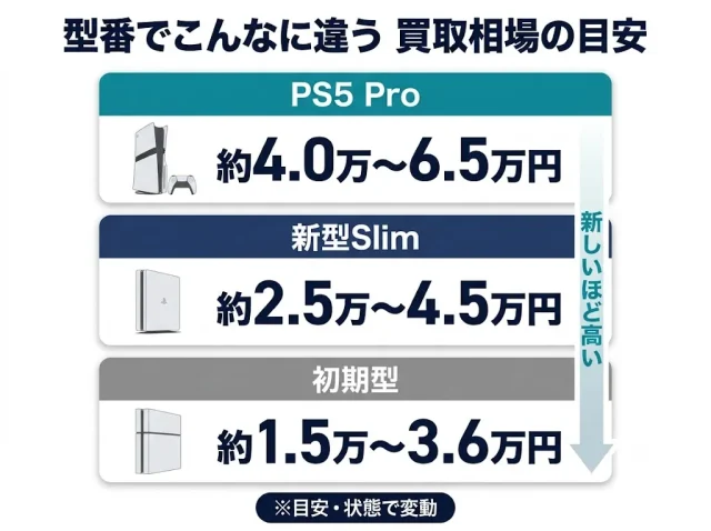 PS5の買取相場は型番と状態でこう変わる