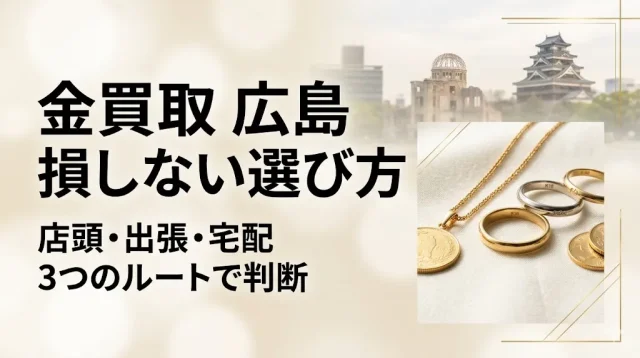 広島で金を高く売るにはどこがいいのか｜店頭・出張・宅配の選び方と相見積もりのコツ
