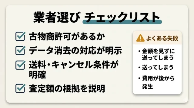 失敗しない買取業者の選び方とよくある失敗