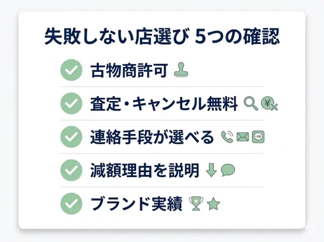 損しない買取店の選び方・チェックポイント

