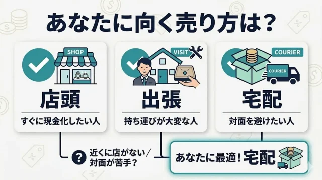店頭・出張・宅配の選び方