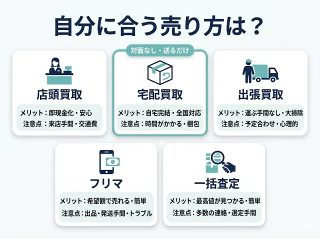 店頭・宅配・フリマ…自分に合う売り方の選び方