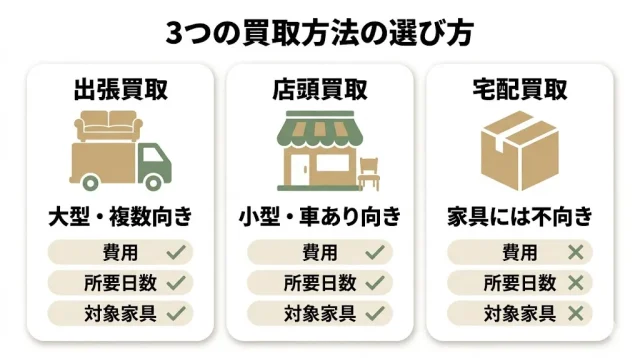 3つの買取方法の選び方