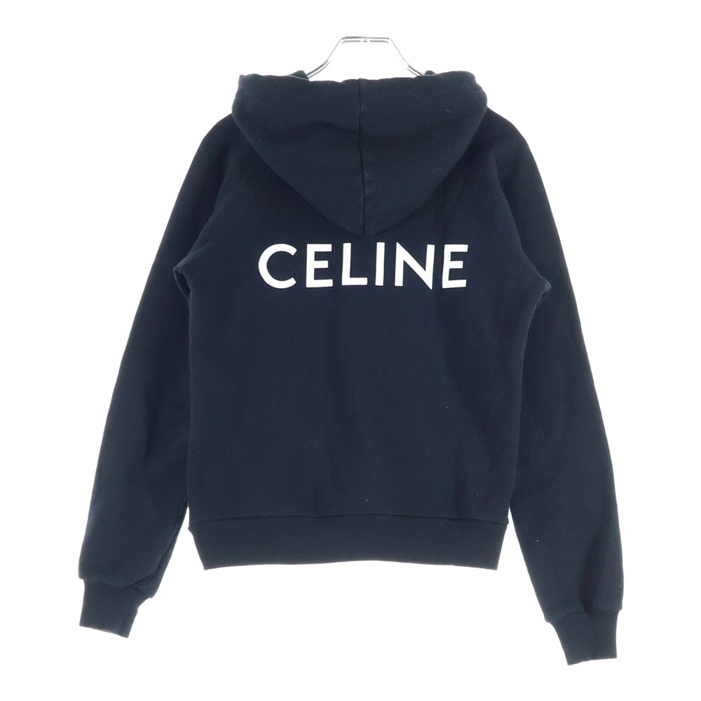 CELINE セリーヌ バックロゴプリント ラグランスリーブ パーカー ブラック