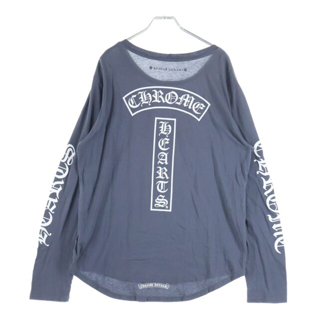 CHROME HEARTS クロムハーツ T BAR Tバープリント 長袖Tシャツ グレー