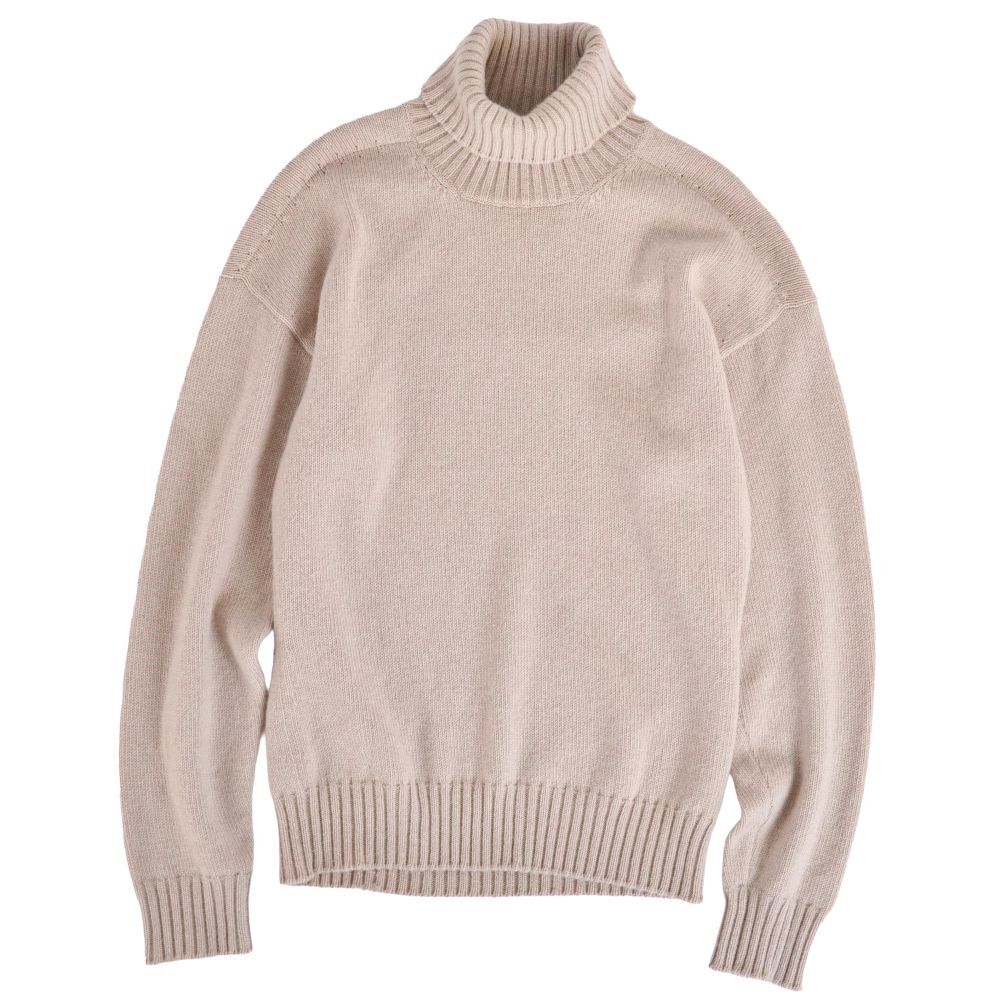 エルメス HERMES タートルネック カシミヤニット メンズ M ベージュ
