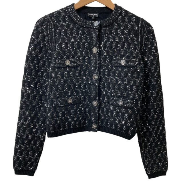 CHANEL シャネル カシミヤ ココマークボタン クロップドニット カーディガン P71576 サイズ36