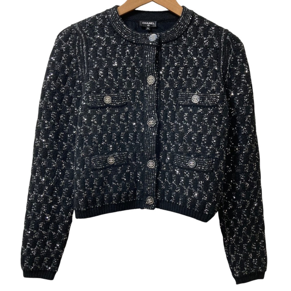 CHANEL シャネル カシミヤ ココマークボタン クロップドニット カーディガン P71576 サイズ36