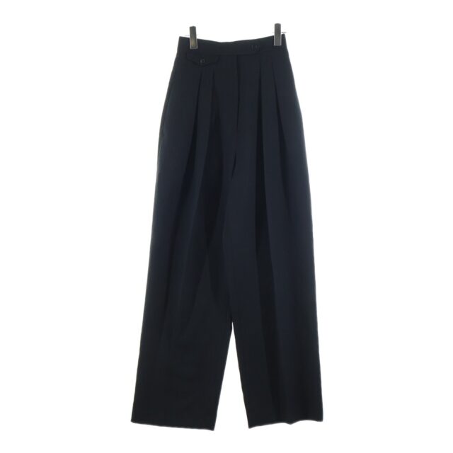 THE ROW MARCELLITA PANT ワイドレッグタックパンツ ブラック