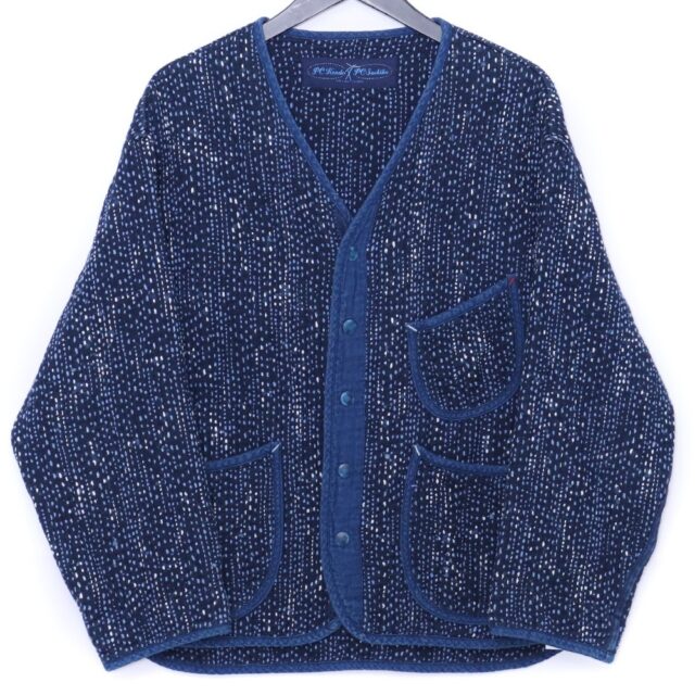 PORTER CLASSIC 刺し子カーディガン サイズ1 ブルー
