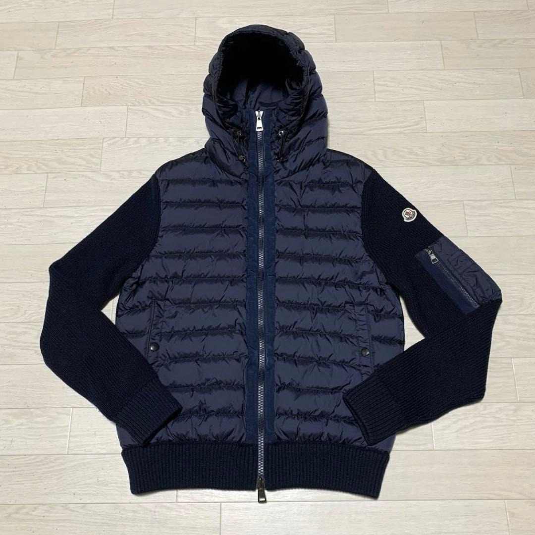 MONCLER モンクレール ハイブリッドカーディガン ネイビー L