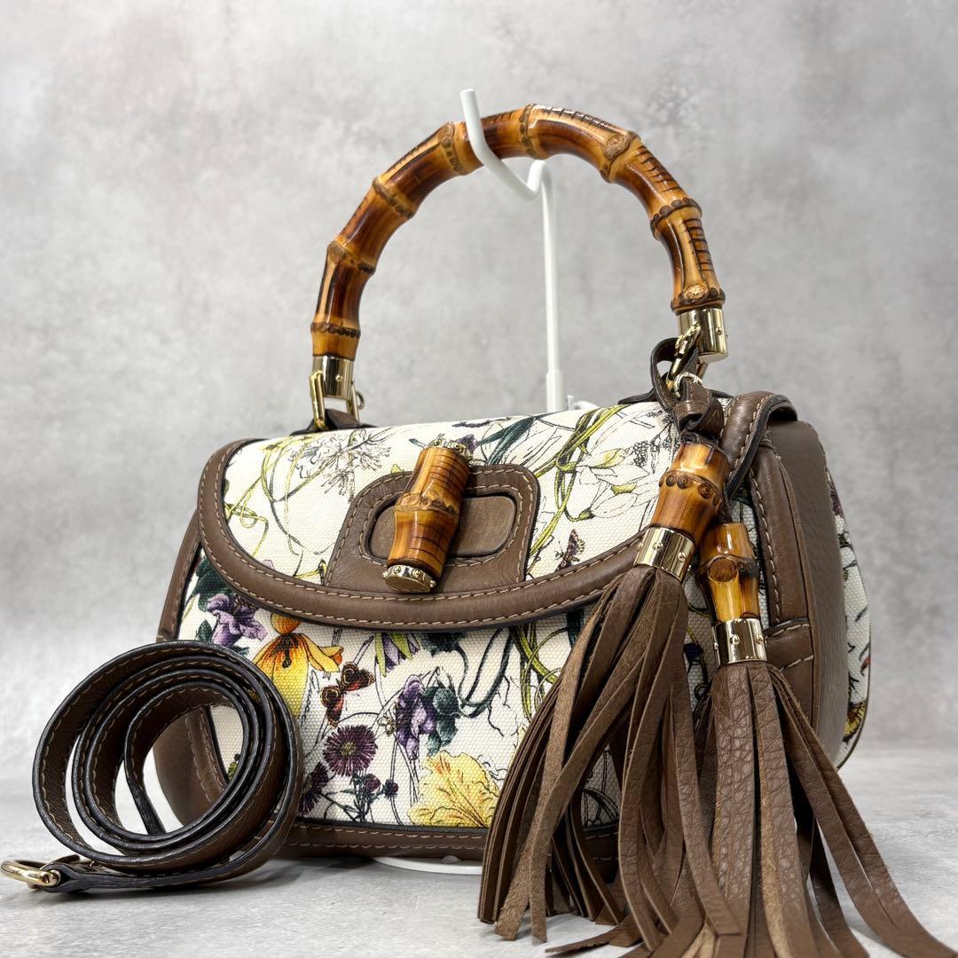 GUCCI グッチ ニューバンブー フローラ ターンロック 2way バッグ