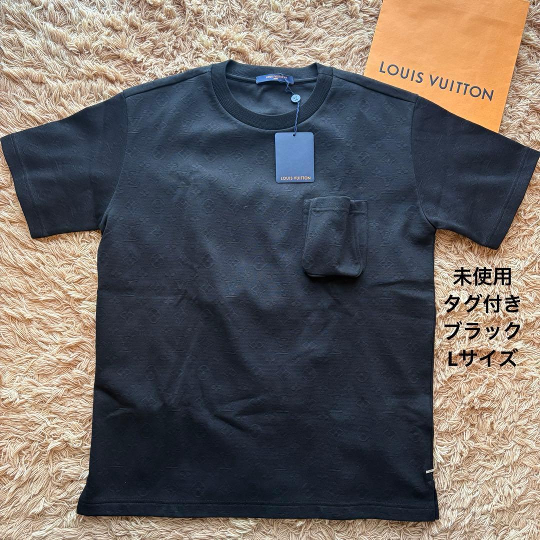 ルイヴィトン モノグラム 3D Tシャツ メンズ サイズL ブラック