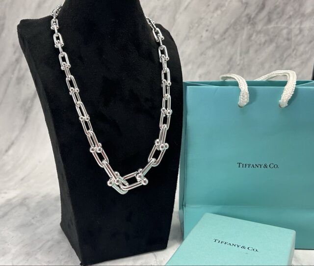 Tiffany&Co. ハードウェア グラジュエイテッドリンク ネックレス Ag925