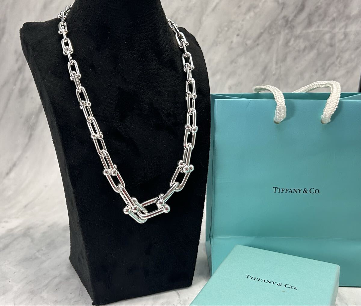 Tiffany&Co. ハードウェア グラジュエイテッドリンク ネックレス Ag925
