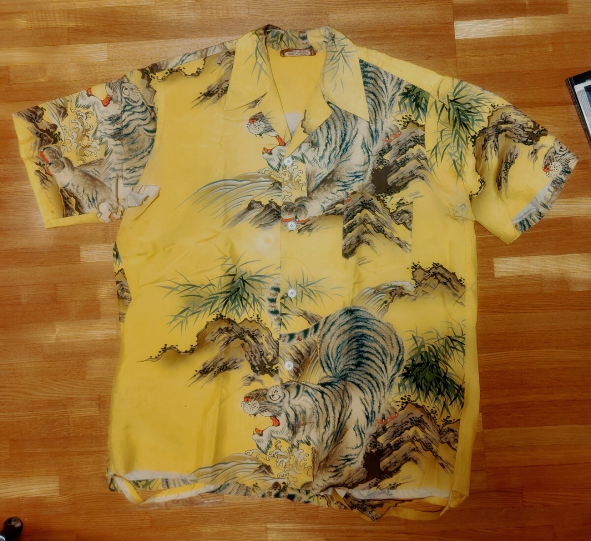 ヴィンテージ 40s アロハシャツ 虎柄 シルク HABUTAI