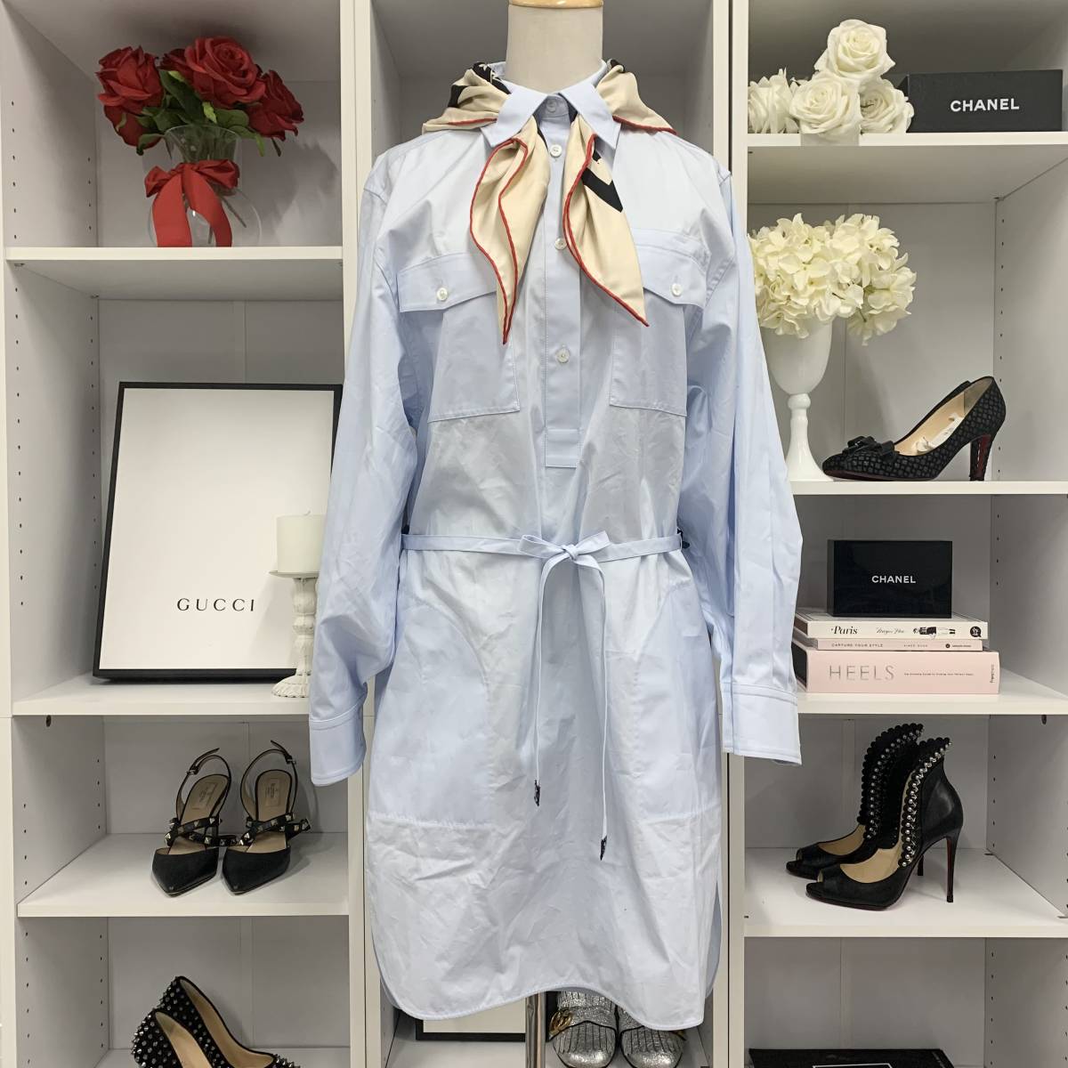 LOUIS VUITTON ルイヴィトン ワンピース モノグラム スカーフ付き