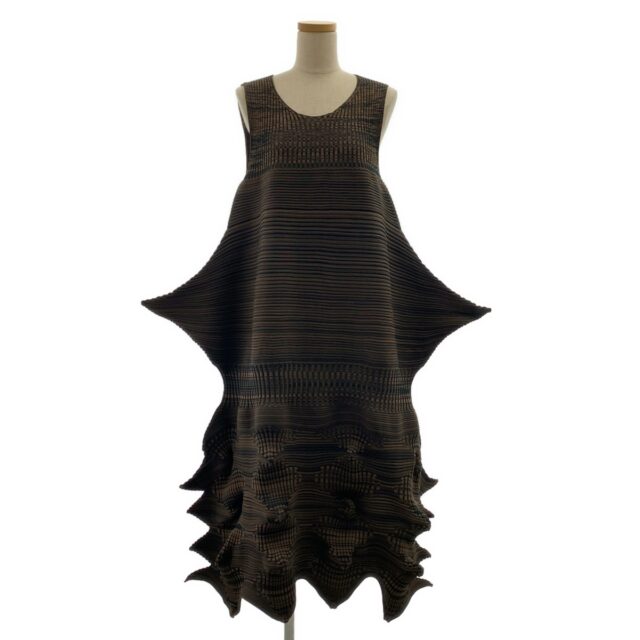 ISSEY MIYAKE LINKAGE ノースリーブ ニット ワンピース Mサイズ