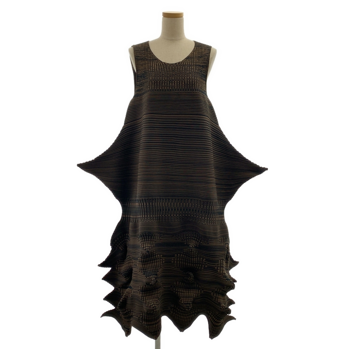ISSEY MIYAKE LINKAGE ノースリーブ ニット ワンピース Mサイズ