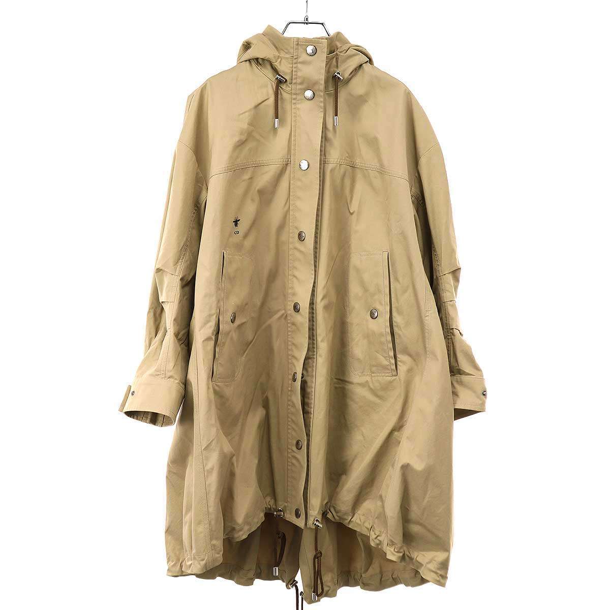 Christian Dior BEE コットンフーデッドモッズコート ベージュ XS