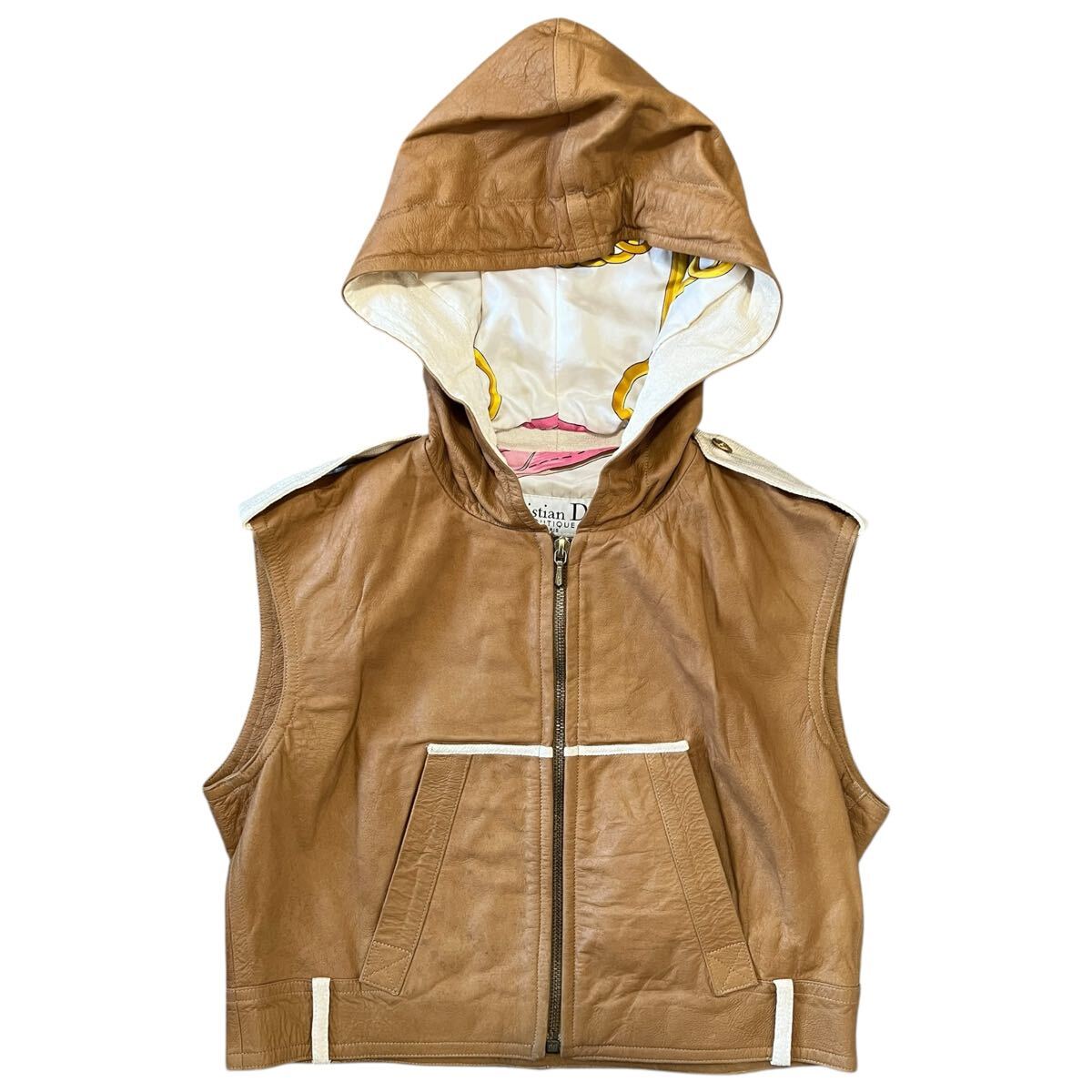 Christian Dior 2000SS John Galliano レザー クロップドジップアップフーディ