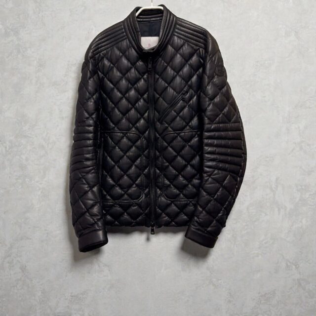 MONCLER モンクレール ラムレザー ダウンジャケット サイズ4 ブラック