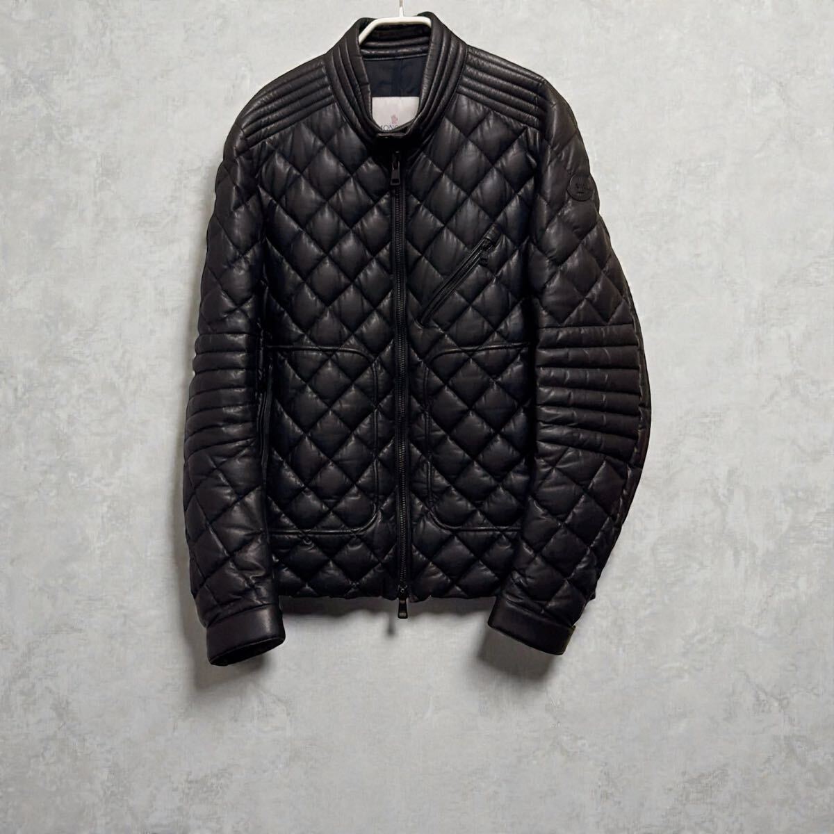 MONCLER モンクレール ラムレザー ダウンジャケット サイズ4 ブラック