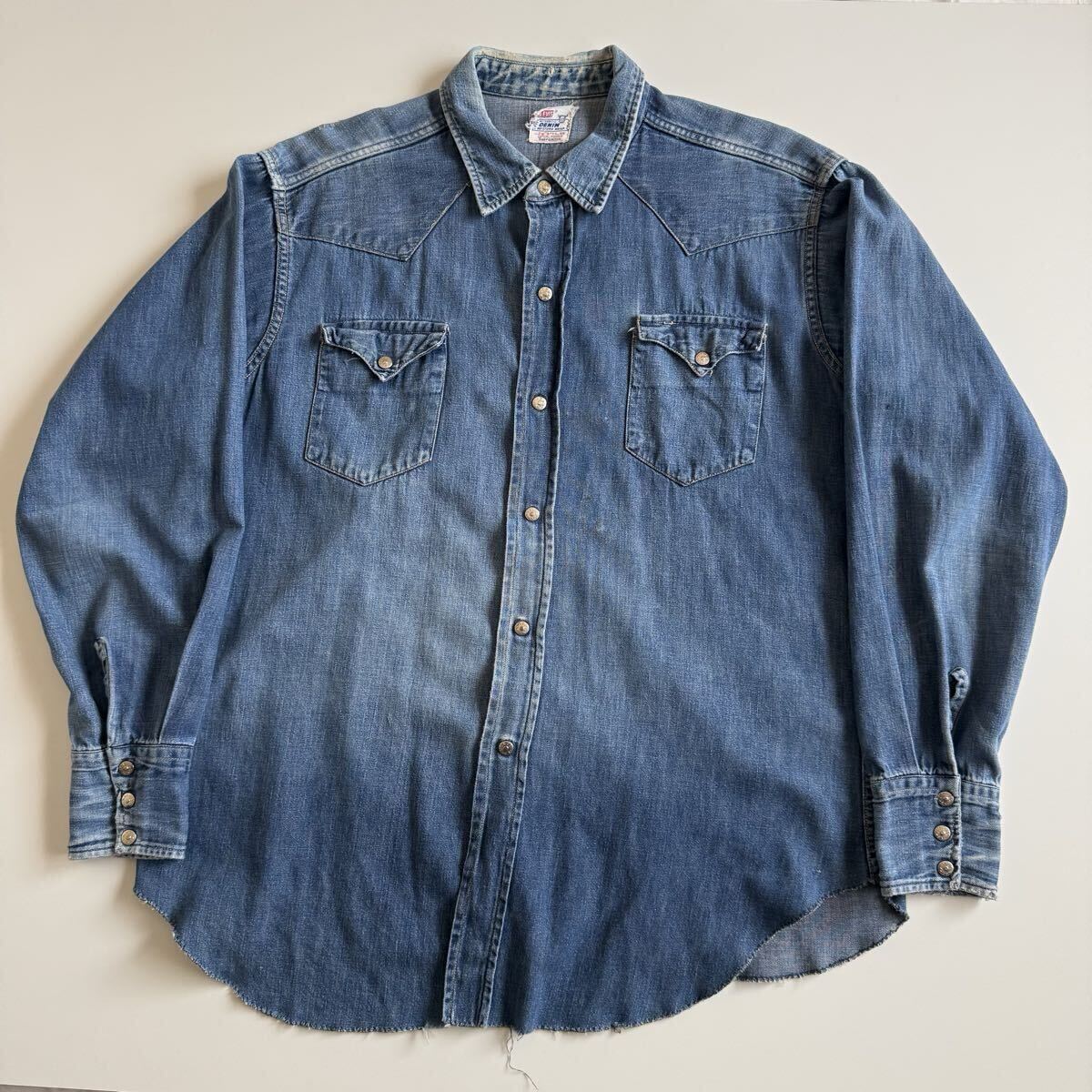 Levi’s ショートホーン デニムシャツ USA製 50年代 XL