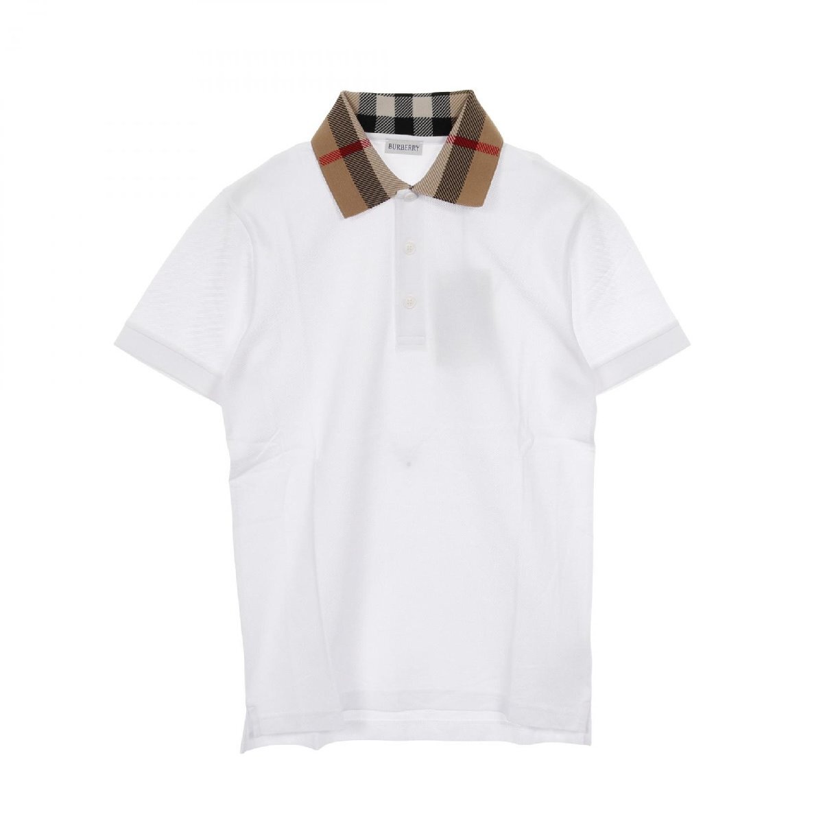 バーバリー BURBERRY 襟チェック ポロシャツ XS ホワイト