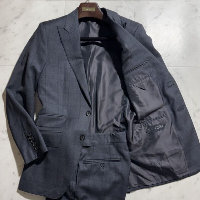 TOMFORD トムフォード セットアップスーツ ダークグレー チェック