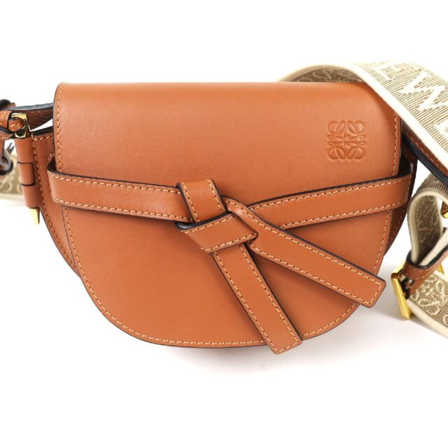 LOEWE ロエベ ゲートデュアル ポシェット ショルダーバッグ タン