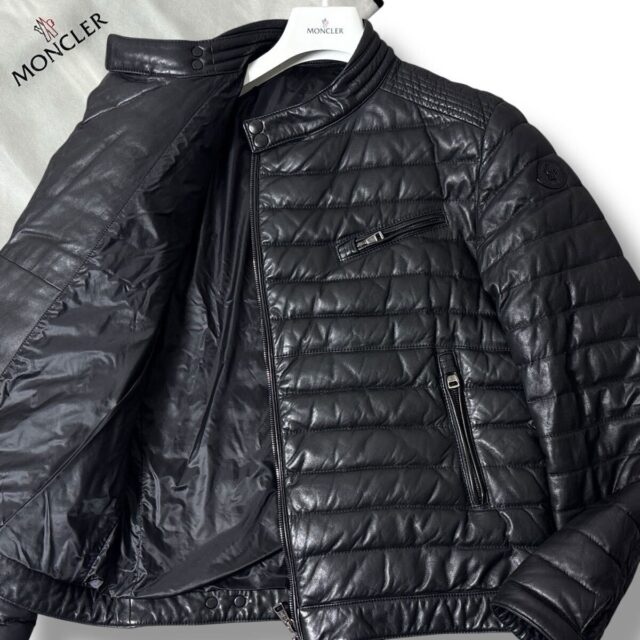 MONCLER モンクレール ラムレザー ダウンジャケット ライダース